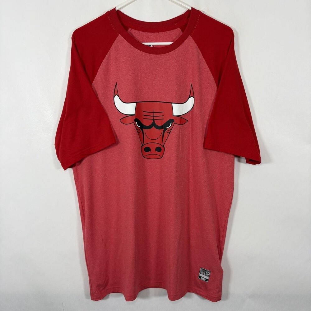Chicago Bulls NBA Ultra Game Raglan T Shirt Mens Large Red Performance SS
